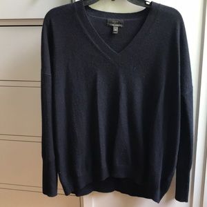 J. Crew Italian Cashmere Boyfriend Sweater Navy XS